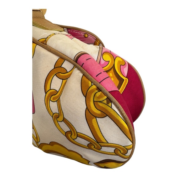 ⚡️SOLD⚡️ ✨RARE✨ Christian Dior Multicolor Silk Print Saddle Bag (Galliano Era) - Picture 15 of 17